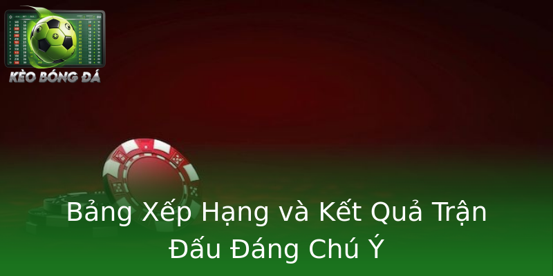 Bảng Xếp Hạng và Kết Quả Trận Đấu Đáng Chú Ý